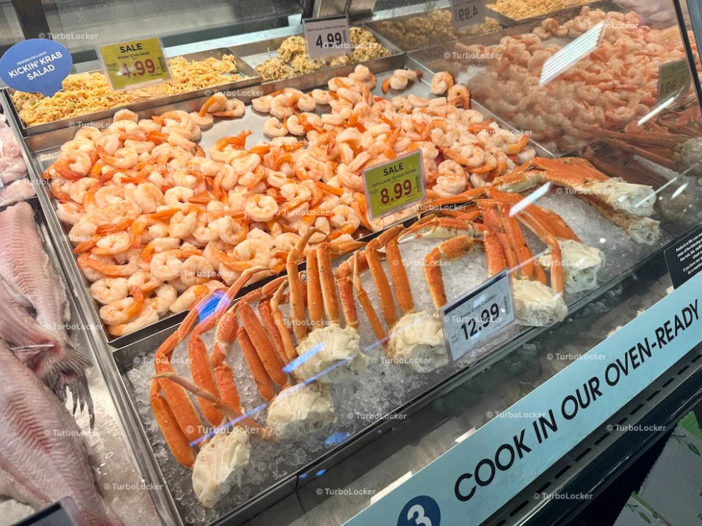 Seafood Selection At A Grocery Store