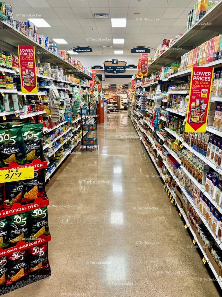 Soup And Canned Vegetables Isle At A Grocery Store