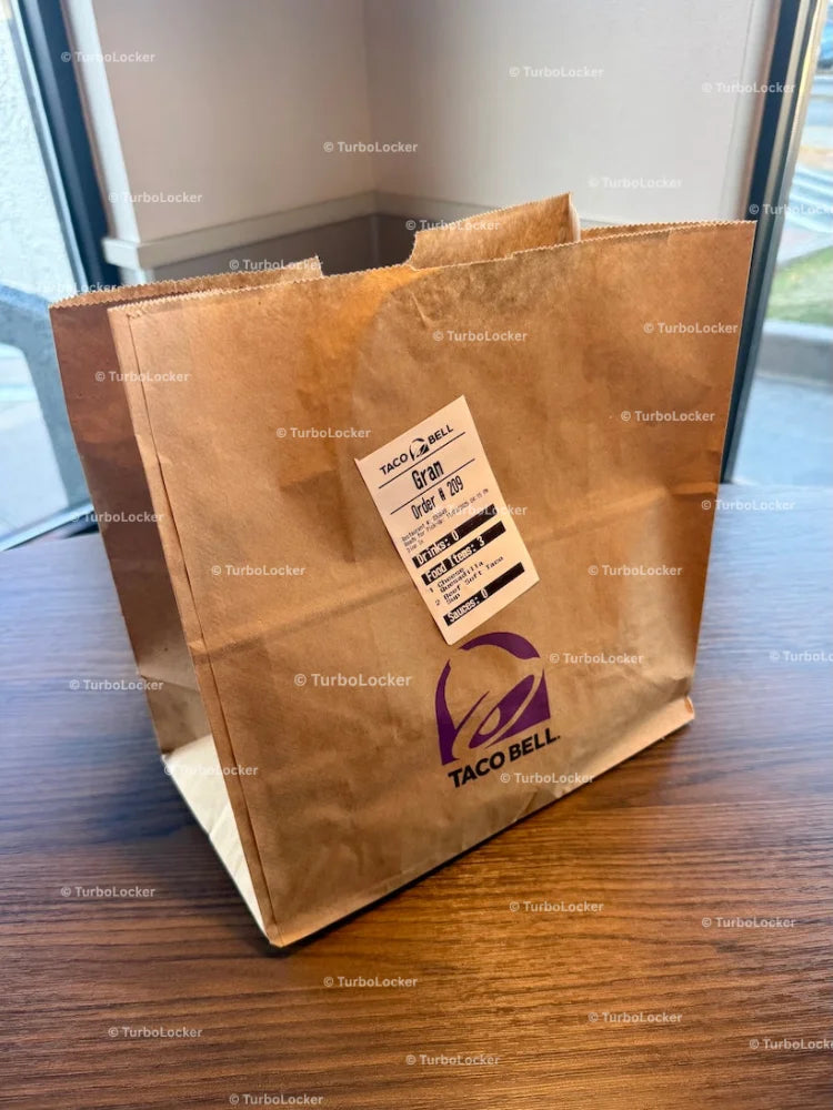 Taco Bell Paper Bag With Order Details Ticket