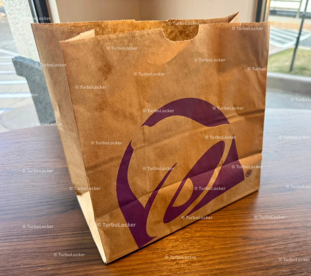 Taco Bell Paper To Go Bag On A Table