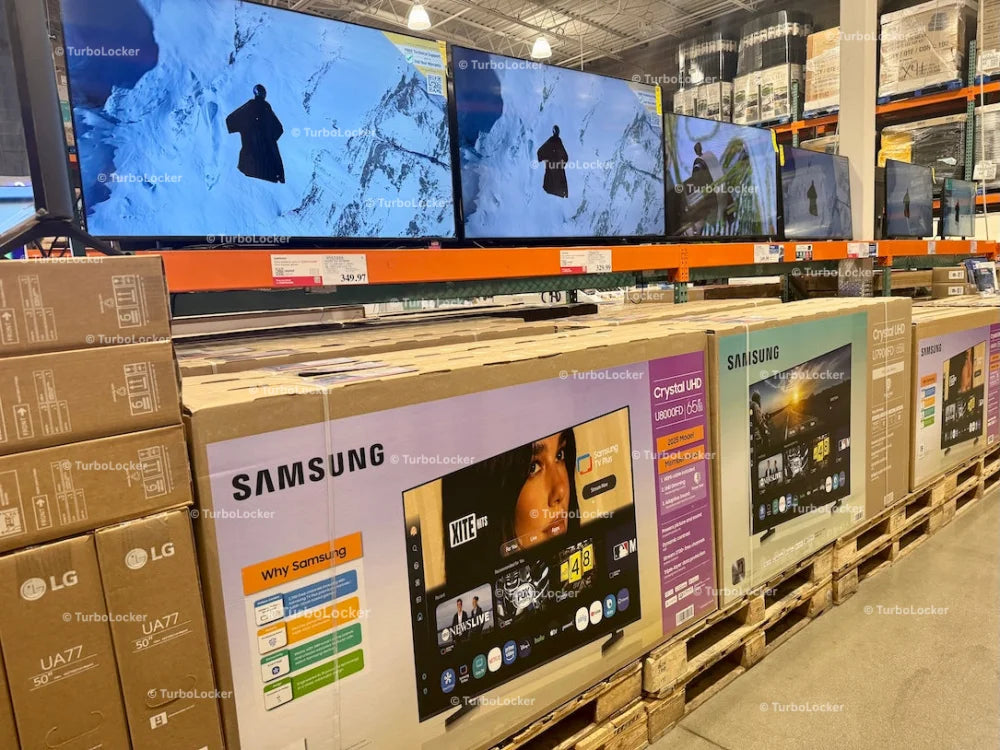 Flat Screen TVs At A Warehouse Store