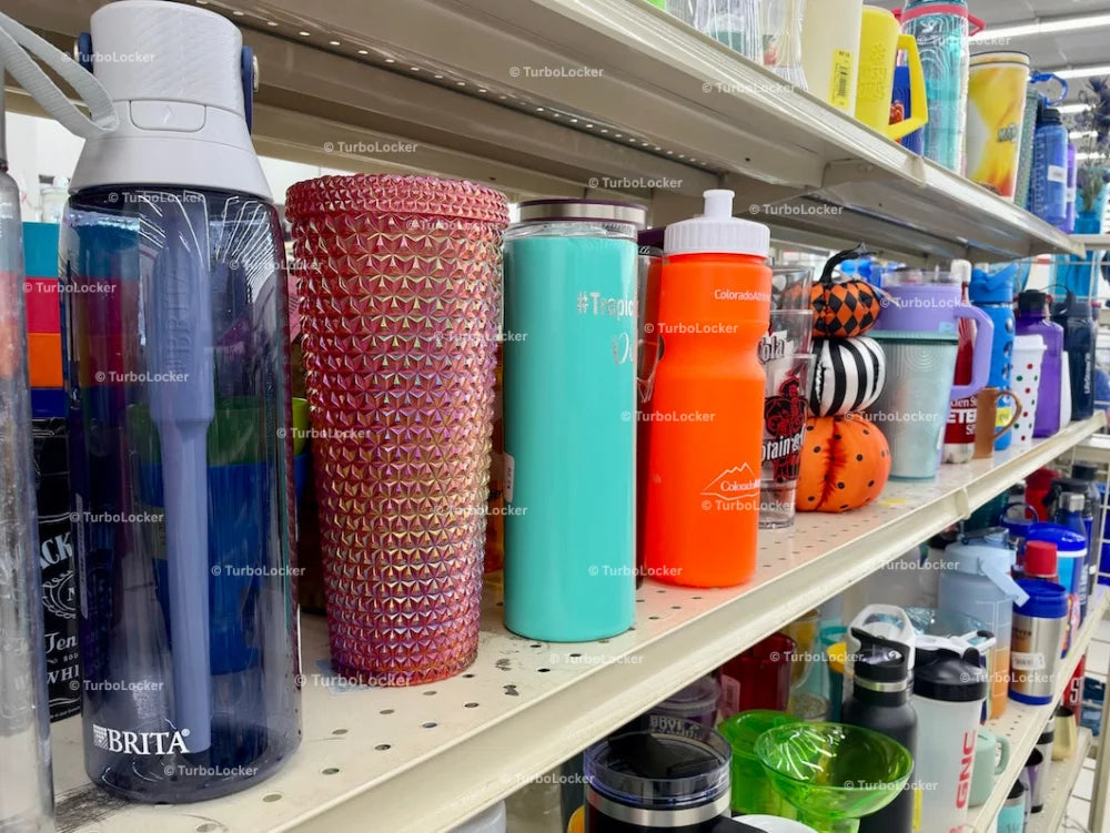 Thrift Store Drink Wear For Sale On Shelving