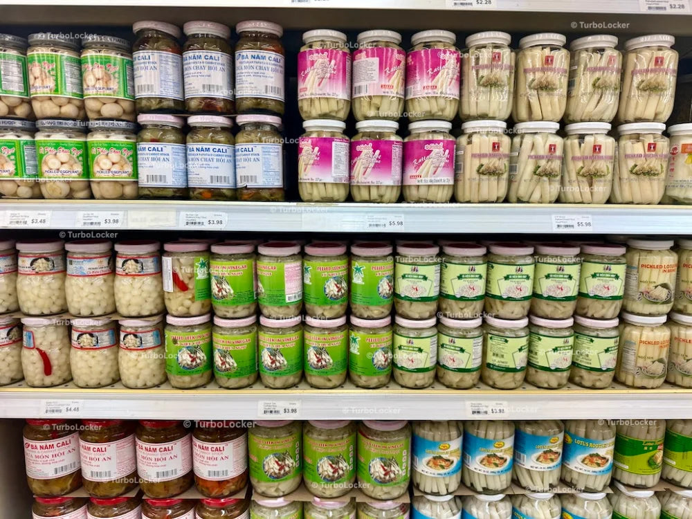 Vietnamese Market Grocery Jars On An Isle